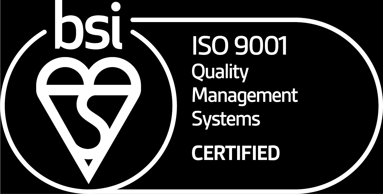 Mark of trust certified ISO 9001 quality management systems white logo En GB 1019